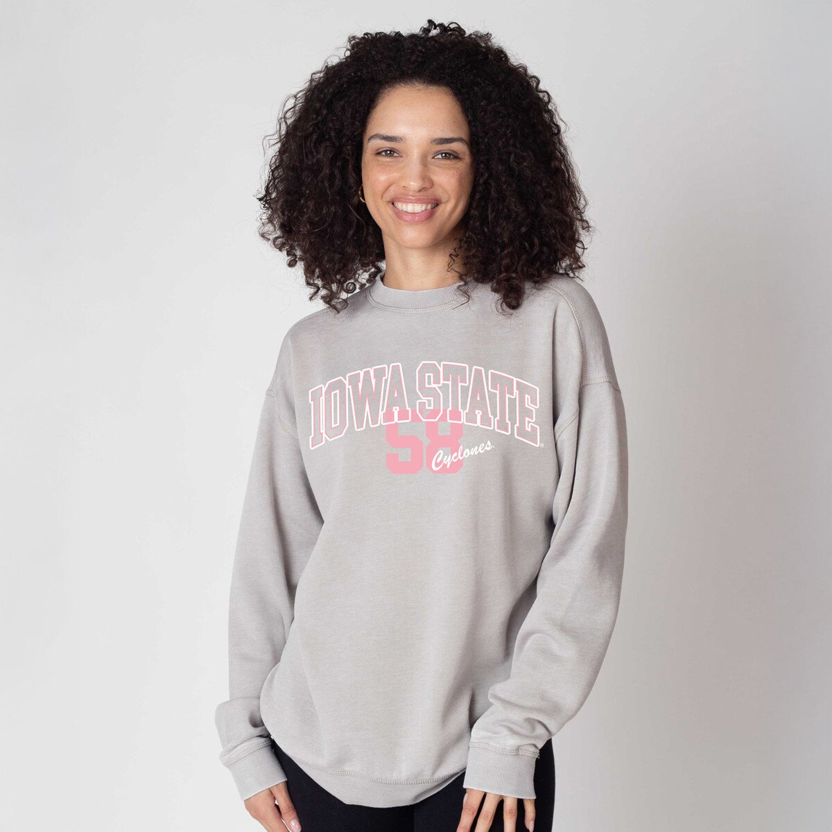 Chicka-D Women's Iowa State 58 Gray Crewneck